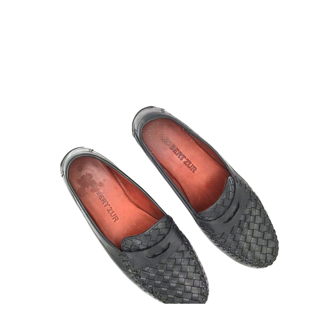 ROBERT ZUR BLACK LEATHER LOAFERS SIZE 9.5